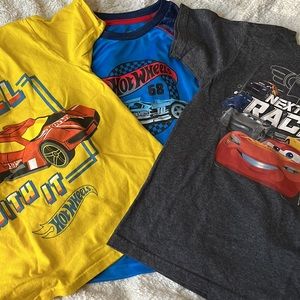 Disney Cars & Hot Wheels tshirts. Size 5/6.